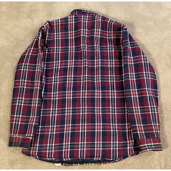 VTG Cabelas Flannel Shirt Jacket Quilted Lining Trucker Jacket LT LARGE TALL USA - Picture 4 of 8